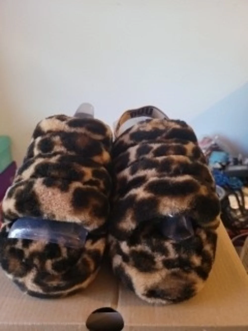 UGG Fluff Yeah Slide in Panther Print Brown and Black - Picture 5 of 6
